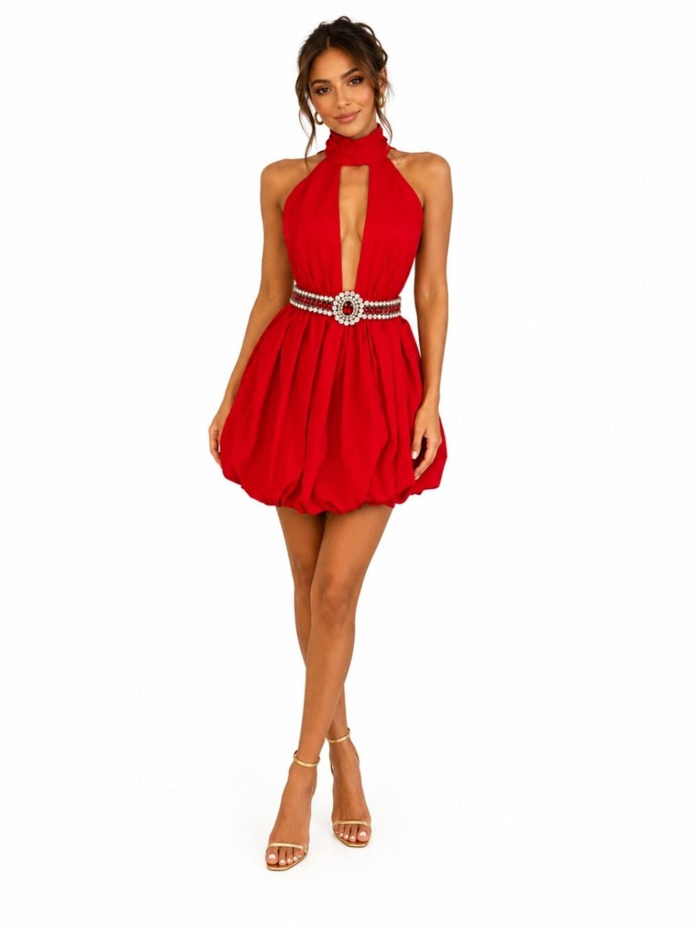 David Koma Red Cut Out Mini Skirt UK10/US6/med
